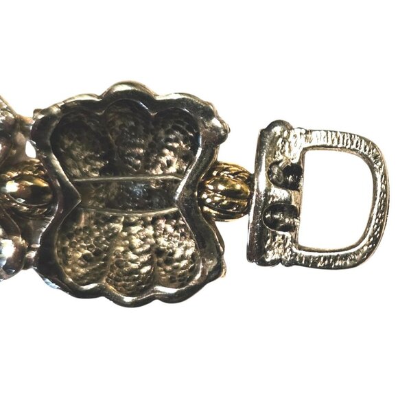 Vintage Bracelet Rope Accent Silver & Gold Tone Cable Strung & Butterfly Clasp - Picture 9 of 13